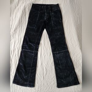 Vintage 1990s Y2K Black Velvet Bootcut Pants Bubblegum